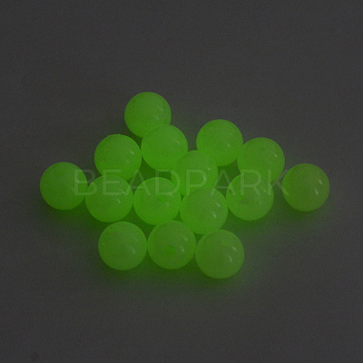 Luminous Acrylic Round Beads LACR-R002-6mm-01-1