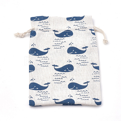Polycotton(Polyester Cotton) Packing Pouches Drawstring Bags ABAG-S003-02-M-1