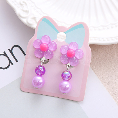 Alloy Plastic Clip-on Earrings for Kid WG21FF0-15-1