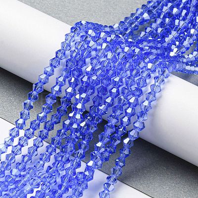 Transparent Electroplate Glass Beads Strands GLAA-F029-3mm-C07-1