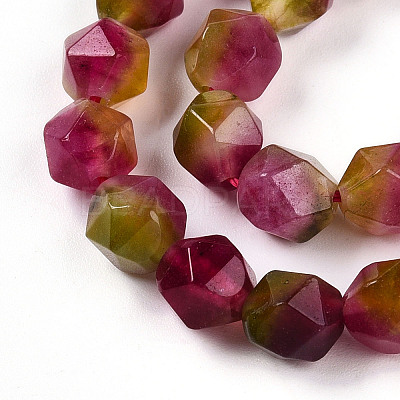 Dyed Natural White Jade Beads Strands G-T139-8mm-45I-1