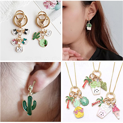 40Pcs 10 Styles Alloy Pendants ENAM-BT0001-10-1