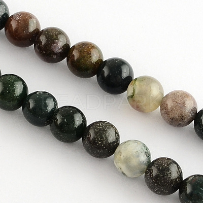 Natural Indian Agate Gemstone Bead Strands G-R201-8mm-1