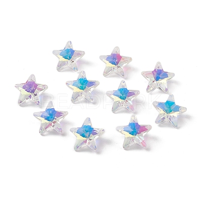 Electroplate Transparent Glass Pendants GLAA-A008-02C-1