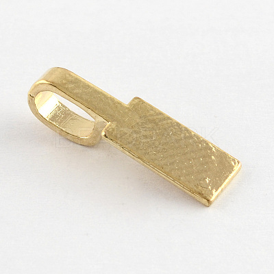 Tibetan Style Alloy Glue-on Flat Pad Bails TIBE-4710-G-RS-1