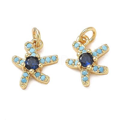 Ocean Brass Micro Pave Blue Cubic Zirconia Pendants CU-CBAF3CF-02H-03-1