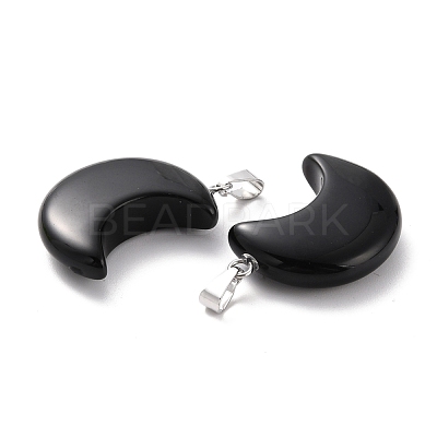 Natural Obsidian Pendants G-Z022-02L-1
