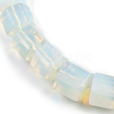 Opalite Hexagon Prism Graduated Beaded Necklaces for Women Men NJEW-K388-03G-1