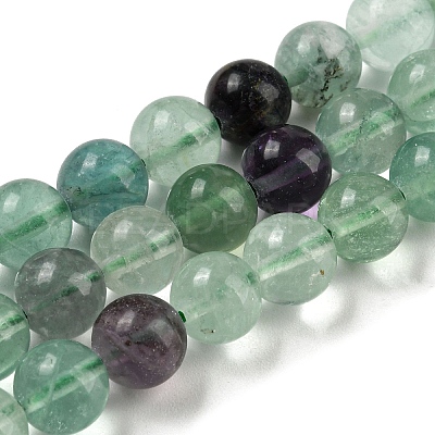 Natural Rainbow Fluorite Bead Strands G-P255-01-8mm-1
