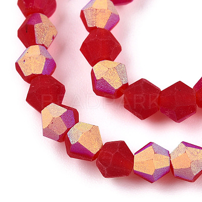 Imitate Austrian Crystal Bicone Frosted Glass Beads Strands GLAA-F029-TM4mm-A14-1