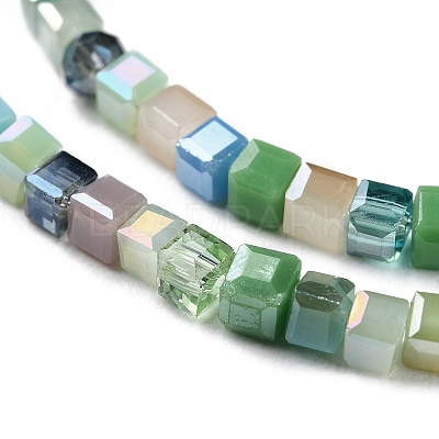 Electroplate Glass Beads Strands GLAA-P056-02B-1