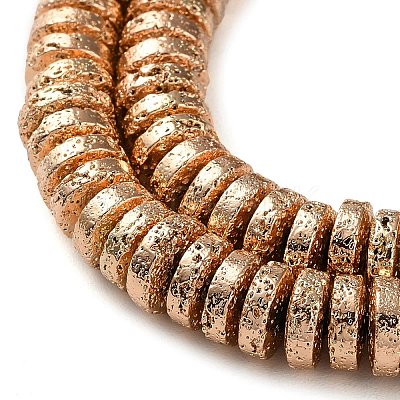 Electroplated Natural Lava Rock Beads Strands G-I360-A03-02-1