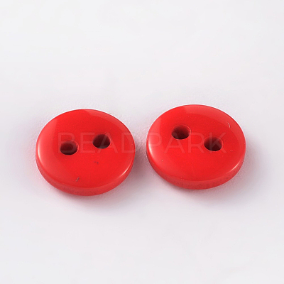 2-Hole Flat Round Resin Sewing Buttons for Costume Design BUTT-E119-18L-10-1