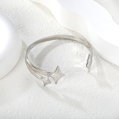304 Stainless Steel Open Cuff Bangles WGD4AB0-01-1