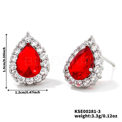 Brass Teardrop Stud Earrings UI2850-3-1