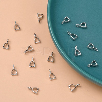 Grade AA Brass Ice Pick Pinch Bails for Pendant Making KK-M008-b-07P-NR-1