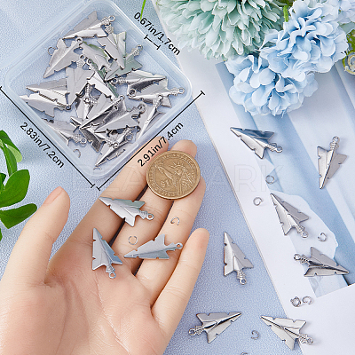 50Pcs 201 Stainless Steel Pendants STAS-CN0001-21-1