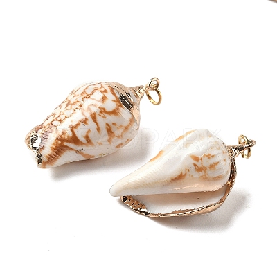 Electroplate Spiral Shell Pendants BSHE-L036-43-1