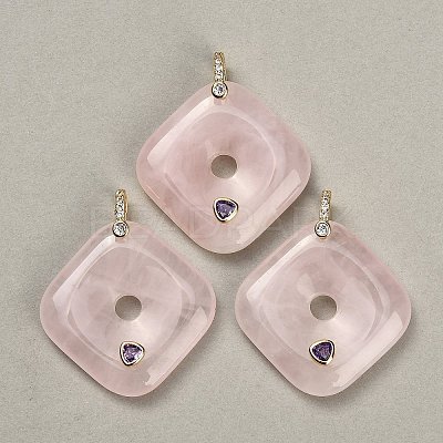 Natural Rose Quartz Pendants GG-CBA4625-04G-05-1