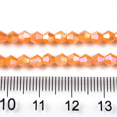 Opaque Solid Color Electroplate Glass Beads Strands LS-EGLA-A039-P4mm-B04-1