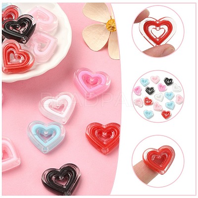 30Pcs 6 Colors Acrylic Beads SACR-YW0001-61-1