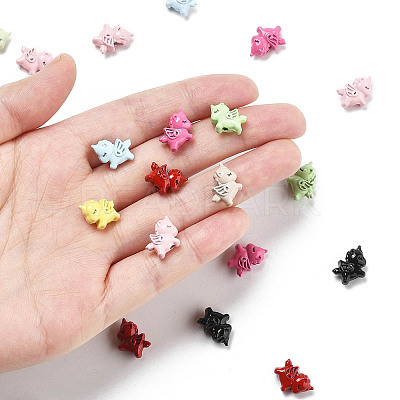 50Pcs Spray Painted Alloy Beads FIND-FS0004-11-1