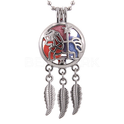 Alloy Diffuser Locket Pendants BOTT-PW0001-052P-N-1