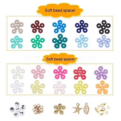DIY Polymer Clay Beads Jewelry Set Making Kit DIY-YW0004-50-1