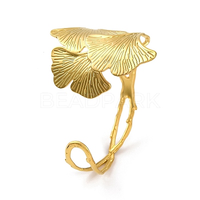 304 Stainless Steel Open Cuff Bangles BJEW-K264-01G-01-1