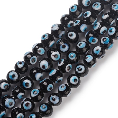 Handmade Evil Eye Lampwork Bead Strands LAMP-M015-02D-1