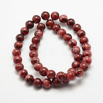 Natural Larvikite Beads Strands G-E382-8mm-M-1