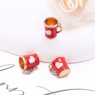 Alloy Enamel Mug Cup with Heart Miniature Ornaments LS-PW-WG9EB43-07-1