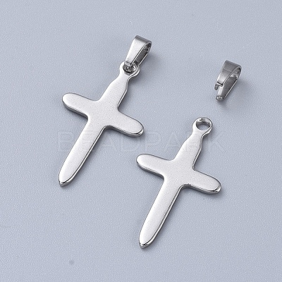 Tarnish Resistant 201 Stainless Steel Snap on Bails STAS-F117-16P-6x12-1