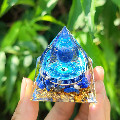 Resin Orgonite Pyramid Home Display Decorations G-PW0004-56B-04-1