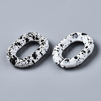 Spray Painted CCB Plastic Linking Rings X-CCB-Q091-015A-1