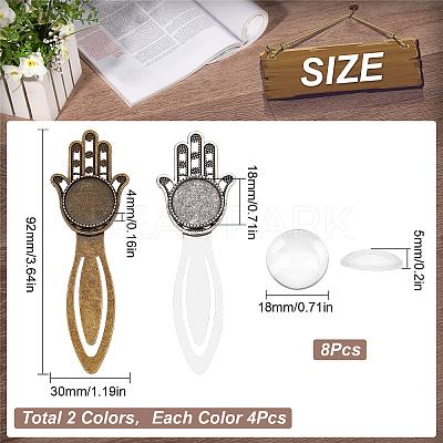 SUNNYCLUE DIY Blank Dome Hamsa Hand Bookmark Making Kit 