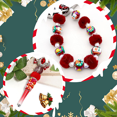 60Pcs 6 Colors Imitation Rabbit Hair European Beads FIND-PA0001-25-1