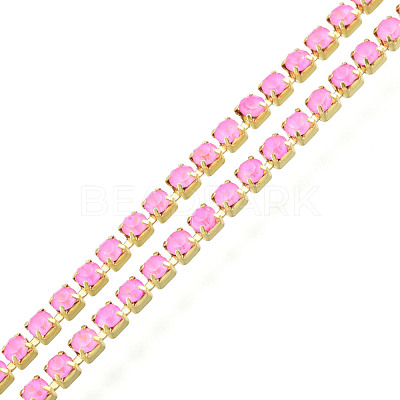 Brass Rhinestone Strass Chains CHC-N017-003B-C06-1