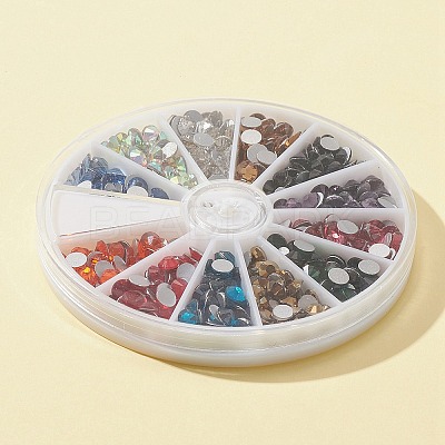 480Pcs 12 Colors Glass Flat Back Rhinestone RGLA-FS0001-05-1