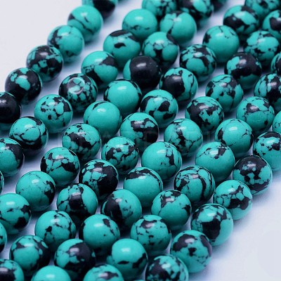 Synthetic Turquoise Beads Strands G-F531-8mm-J01-1