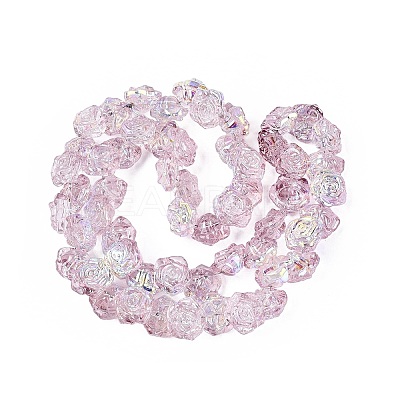 Electroplate Transparent Glass Beads Strands EGLA-N056-02A-04-1
