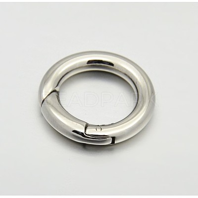 Tarnish Resistant Ring Smooth 304 Stainless Steel Spring Gate Rings STAS-E073-06-B-1
