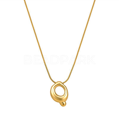 304 Stainless Steel Alphabet Pendant Necklaces for Men and Women GP1122-17-1
