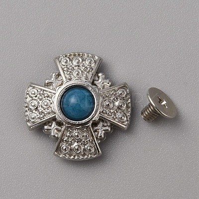 Zinc Alloy & Resin Coin Screw Rivets FIND-WH0110-630P-04-1