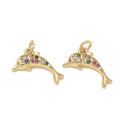 Ocean Brass Micro Pave Colorful Cubic Zirconia Pendants CU-CBAF3CF-02F-02-1