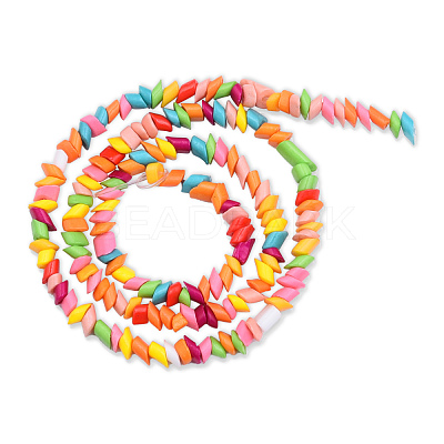 Opaque Spray Painted Glass Bead Strands GLAA-N047-04B-1