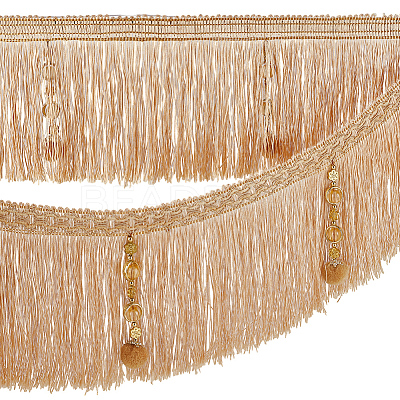 4M Polyester Fringe Tassel Trim DIY-OC0013-37C-1