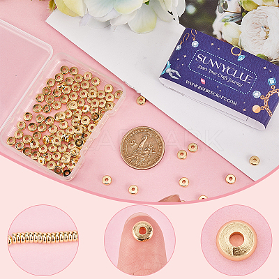 200Pcs Brass Spacer Beads KK-SC0004-02-1