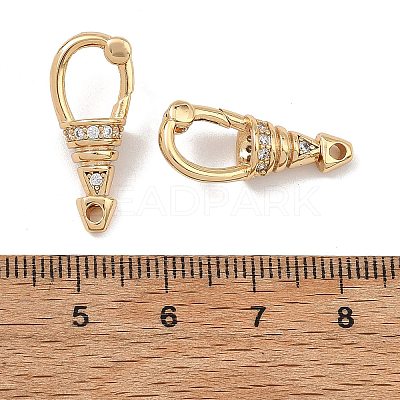 SHEGRACE Brass Micro Pave Clear Cubic Zirconia Spring Gate Clasps XGRQ58768-750G-1