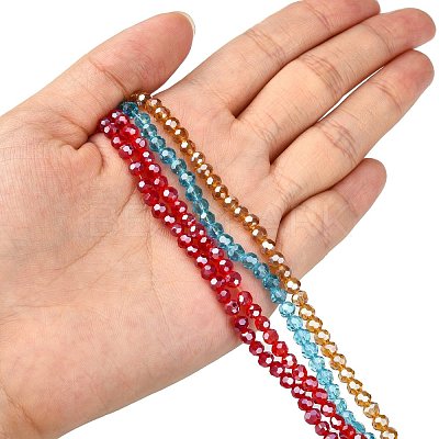 Electroplate Glass Bead Strands EGLA-R015-4mm-M-1